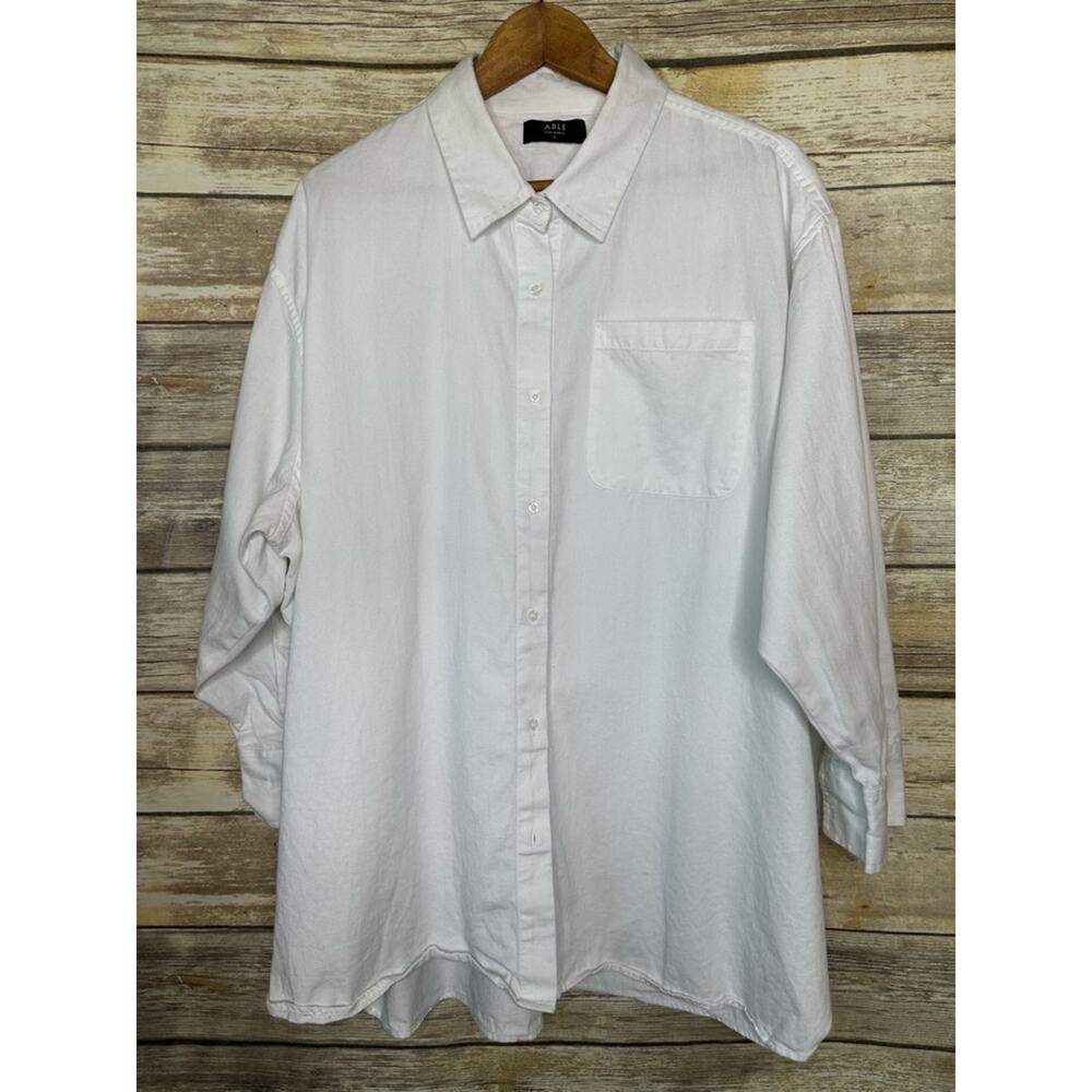 Able Harris oversized button up shirt white size 1X - Picture 5 of 12